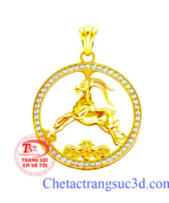 Mặt dây tuổi mùi,mặt dây chuyền tuổi mùi,măt dây tuổi dê,vàng 18k,mặt con giáp