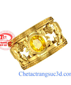 Nhẫn nam tuổi hổ,nhẫn nam sapphire vàng, nhẫn nam vàng 18k, thiết kế nhẫn nam 3d