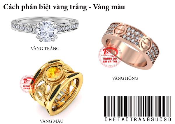 Cách phân biệt vàng trắng - Vàng màu